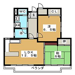 ミ・カサ・カトウ 2LDKの間取図画像