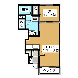 シャルマン櫻街 1LDKの間取図画像