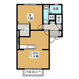 フレマリール若宮C 1LDKの間取図画像
