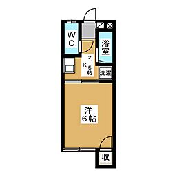 Kコスモスハイツ 1Kの間取図画像
