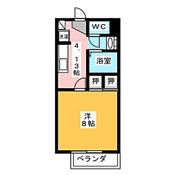 サープラスK&K 1Kの間取図画像