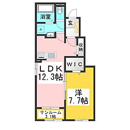 グラン・クオーツ 1LDKの間取図画像
