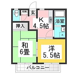 ディアス西河原 2Kの間取図画像