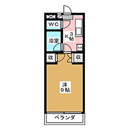 コーポソイビーンノースツリー 1Kの間取図画像