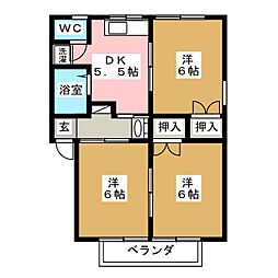 サンロード小山A 3Kの間取図画像