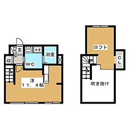 パークサイド ワンルームの間取図画像
