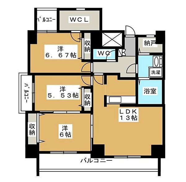 ハチマル本庄ビル 503｜長野県松本市本庄１丁目(賃貸マンション3LDK・5階・76.95㎡)の写真 その2