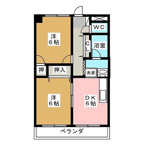 アメニティーシャトー並柳 201｜長野県松本市並柳３丁目(賃貸マンション2DK・2階・43.14㎡)の写真 その2