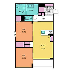 シャーメゾンステージ筑摩 3階2LDKの間取り