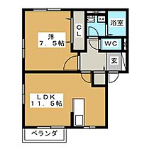 カルム　コンジェD 102 ｜ 長野県松本市筑摩１丁目（賃貸アパート1LDK・1階・45.45㎡） その2