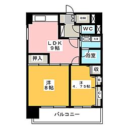 アルティザ松本 2DKの間取図画像