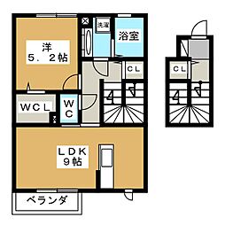 ル・クレール 1LDKの間取図画像