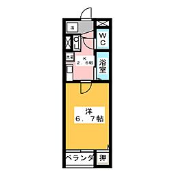 La.ルミエール 1Kの間取図画像