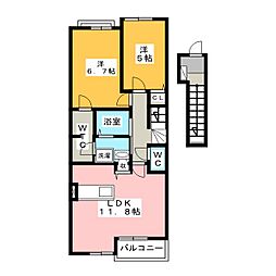 サルビアコート 2LDKの間取図画像