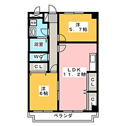 ニューマリッチ愛 2LDKの間取図画像