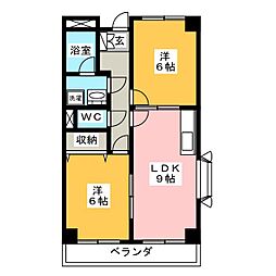 グランドパーク早川 2LDKの間取図画像