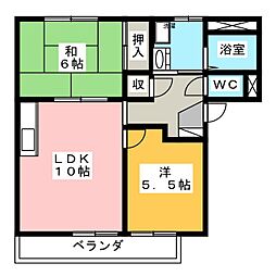 レジデンス筒井 2LDKの間取図画像