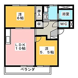 レジデンス筒井 2LDKの間取図画像