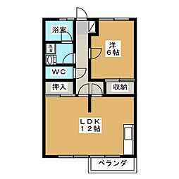 メゾンシンフォニー 1LDKの間取図画像