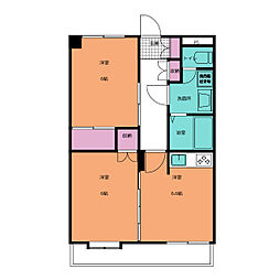 リッチ蟻ケ崎B 2DKの間取図画像