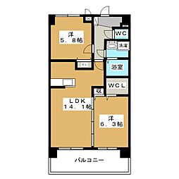 深志M・Oマンション 2LDKの間取図画像
