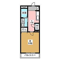 マンションピースフル 1Kの間取図画像