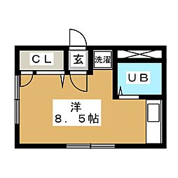 シティパレス ワンルームの間取図画像