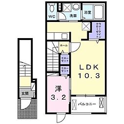 エル・ソラーレ 1LDKの間取図画像