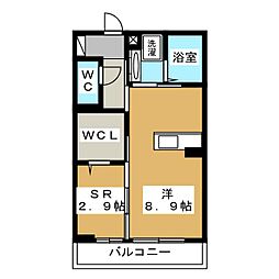 コンフォート征矢野 1LDKの間取図画像