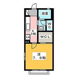 ドミール渚A 1Kの間取図画像