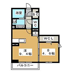 D-room宮田東 1LDKの間取図画像