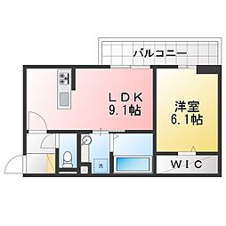 NEXUS D-ROOM笹部II 1LDKの間取図画像