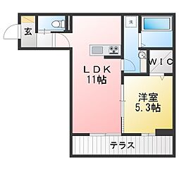 NEXUS D-ROOM笹部II 1LDKの間取図画像