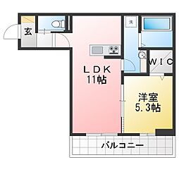 NEXUS D-ROOM笹部II 1LDKの間取図画像