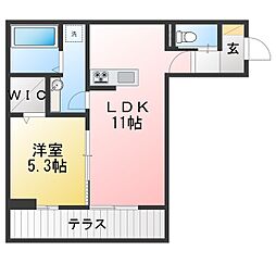 NEXUS D-ROOM笹部II 1LDKの間取図画像