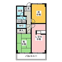 ウエストサイドレジデンスYamashichi 2LDKの間取図画像