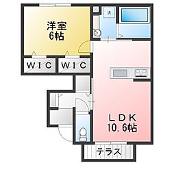 トリシア エンテレイア 1LDKの間取図画像