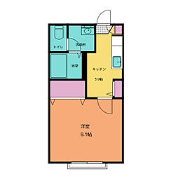 ディアス雅 1Kの間取図画像