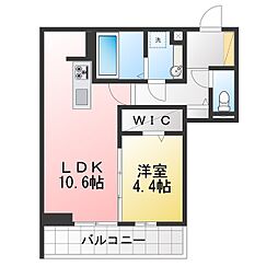 GRAND D-ROOM大手 1LDKの間取図画像