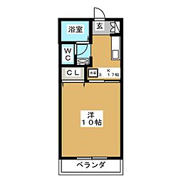 メゾン・コスモス 1Kの間取図画像