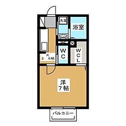 グレインヒルズ 1Kの間取図画像