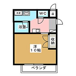 グランデール中町 1Kの間取図画像