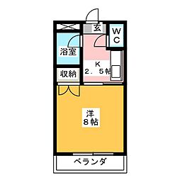 アパートメント北深志 1Kの間取図画像