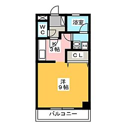 ウェスト島立 ワンルームの間取図画像