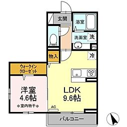 スカイ吉田 1LDKの間取図画像