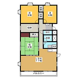 セントラルコーポ城山 3SLDKの間取図画像