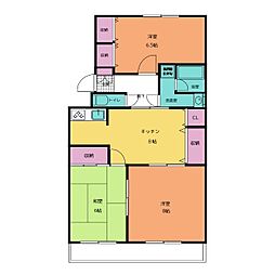 マンションアビテ 3DKの間取図画像