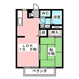 ハイツヒラバヤシ2 1LDKの間取図画像