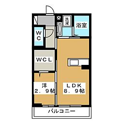 コンフォート征矢野 1LDKの間取図画像