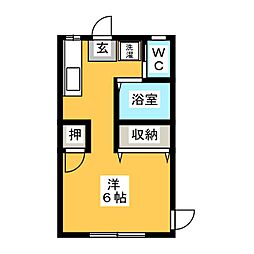 フォーブルアンダンテ ワンルームの間取図画像